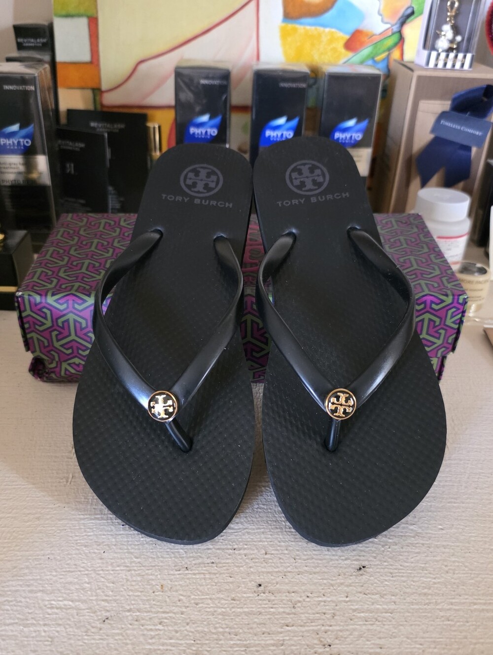 Tory Burch Flip Flops 7M Discontinued Design